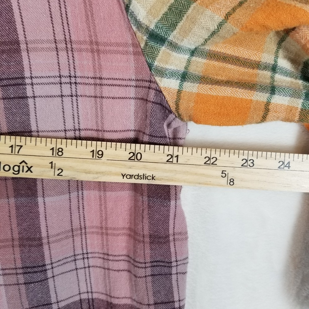 Natural Life Womens Patchwork Plaid Flannel Shirt Multi Color Boho Button Down S - Picture 4 of 6